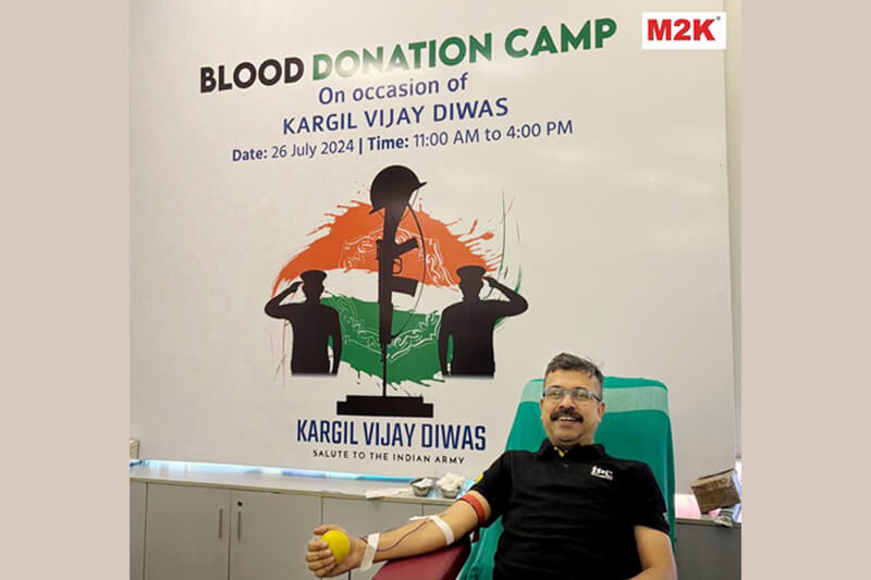 On this Kargil Vijay Diwas, we honored our heroes by organizing a Blood Donation Camp at the M2K Corporate Park.